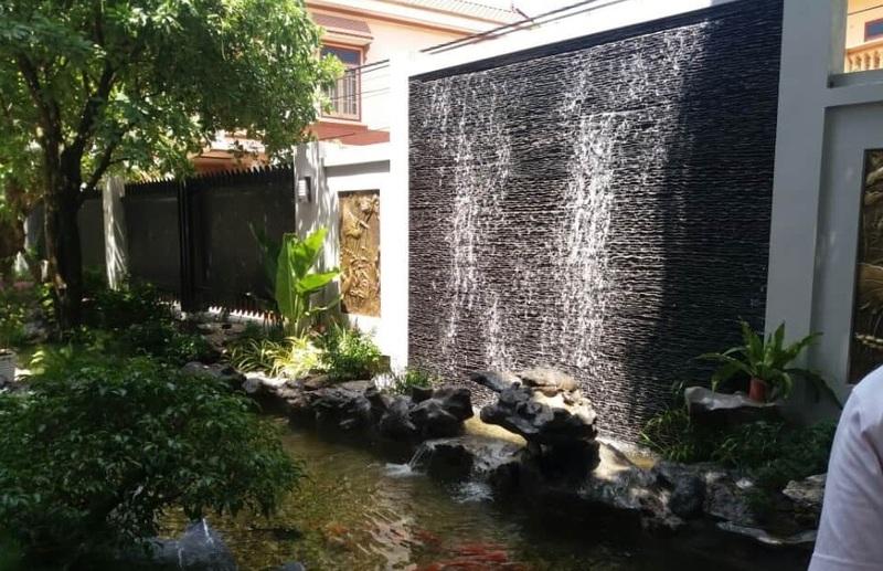 Thi công giếng trời, tường nước & Tiểu cảnh sân sau nhà phố – Cẩm Lệ, Đà Nẵng